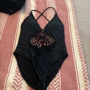 Black One Piece Swim Suit